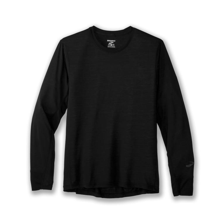 Brooks Distance Men's Long Sleeve Running Shirt - Black (84217-CVXA)
